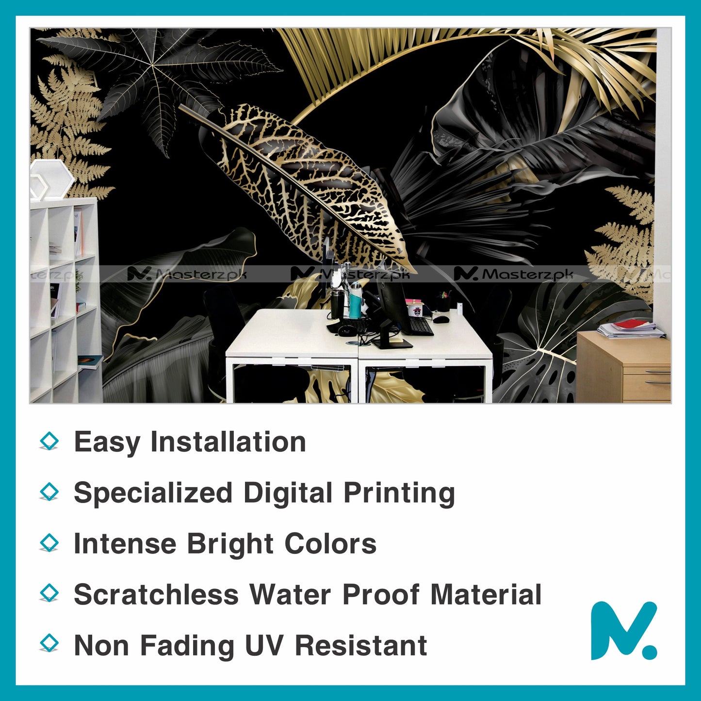 Classy Black Foliage| Wall Decal