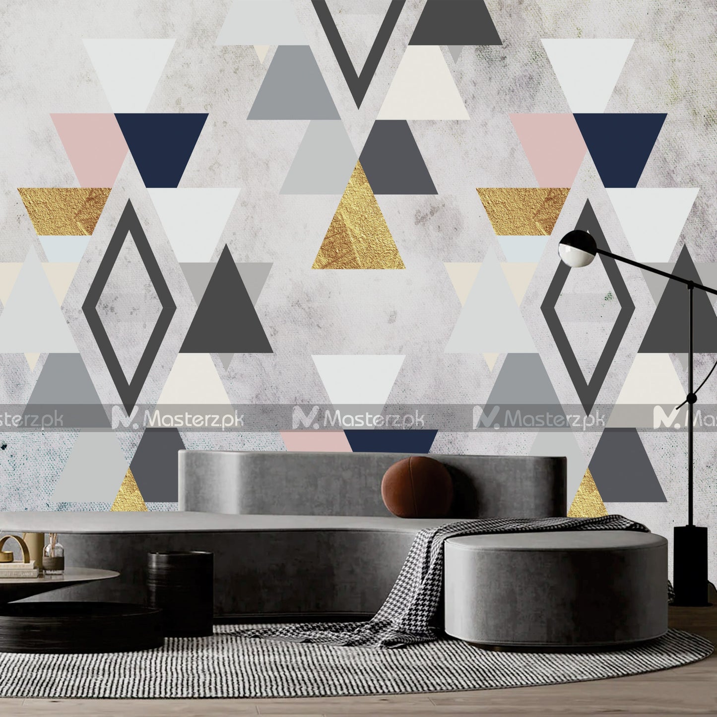 Shaded Scattered Triangles Abstract| Wall Decal