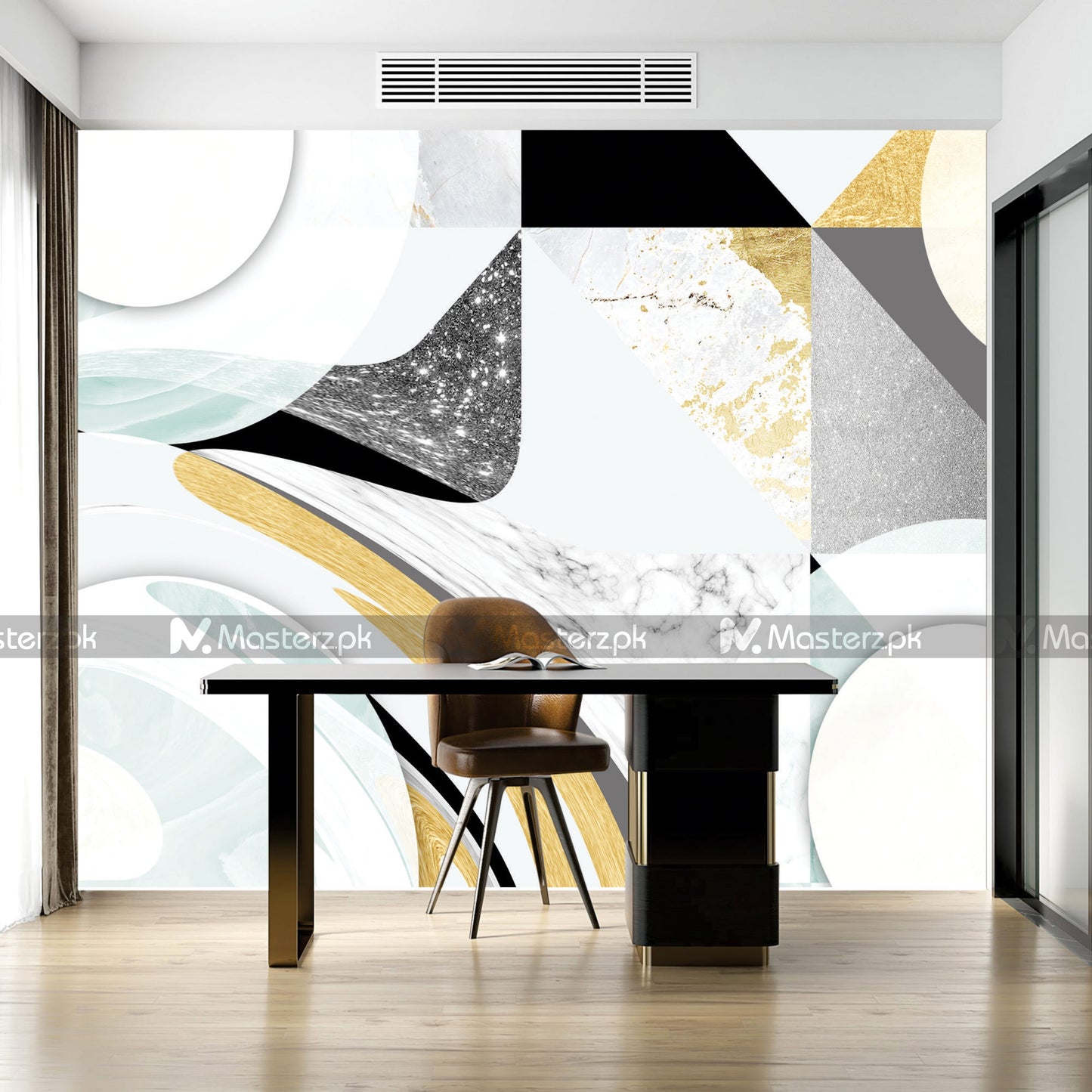 Greyish Gold Sparkly Abstract| Wall Decal