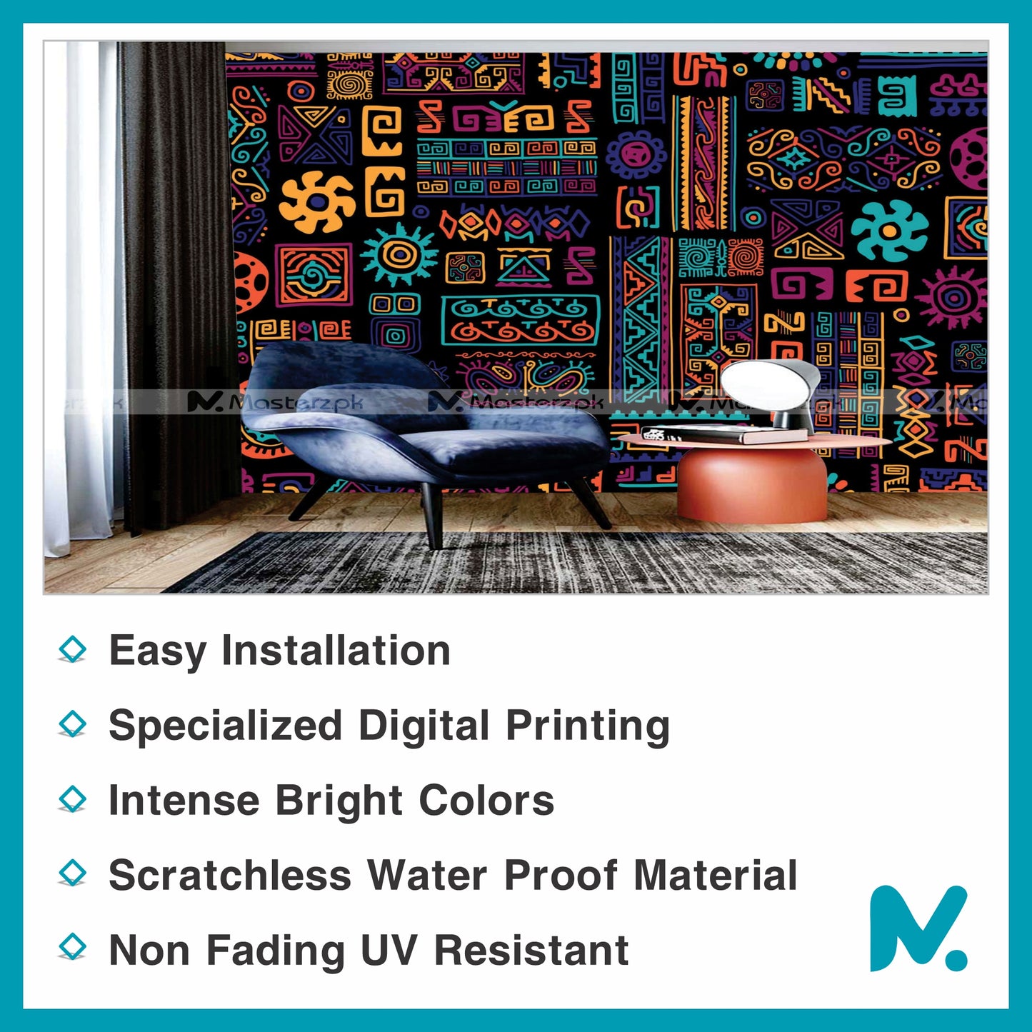 Deep Colored African Abstract| Wall Decal
