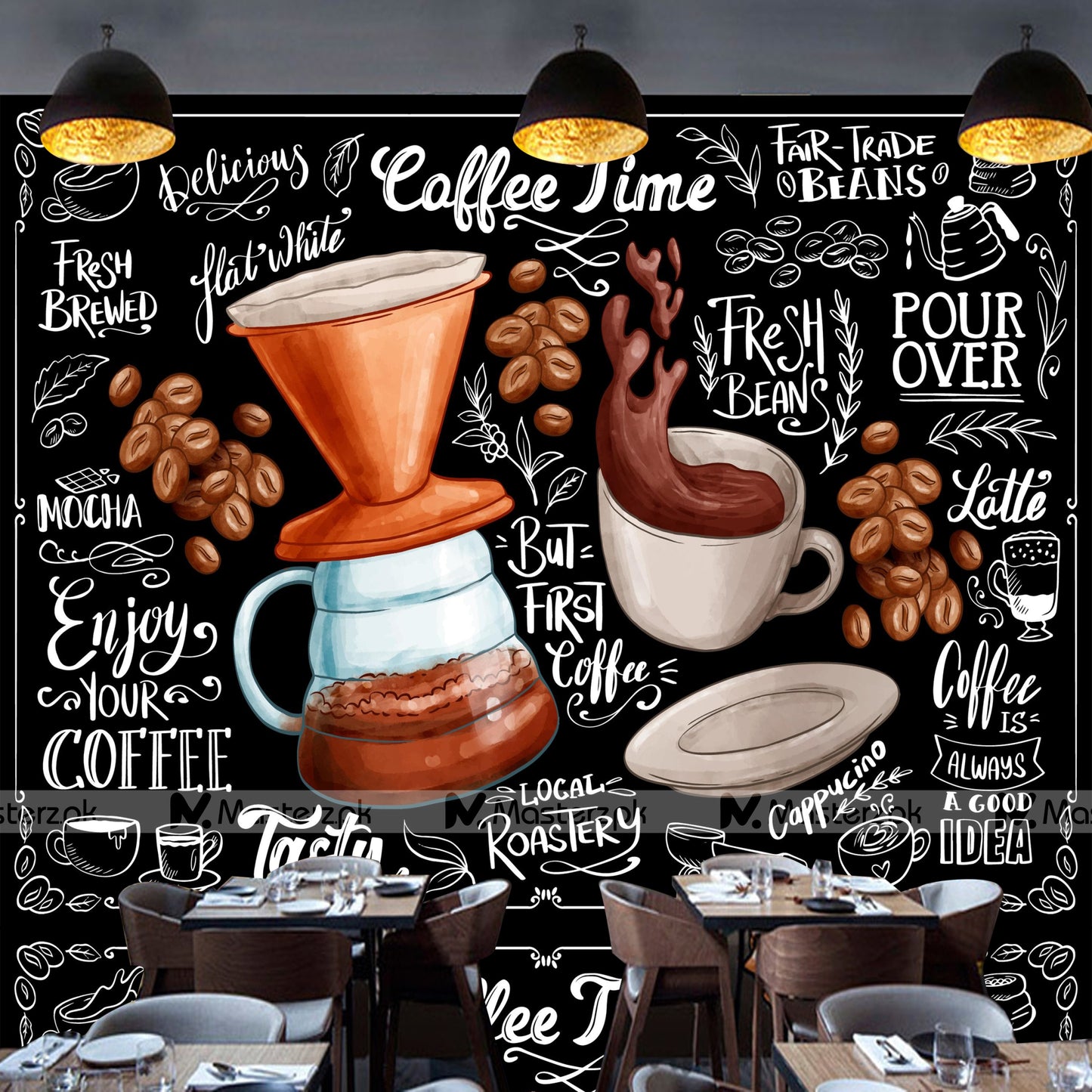 Brewed Delights Coffee Shop| Wall Decal