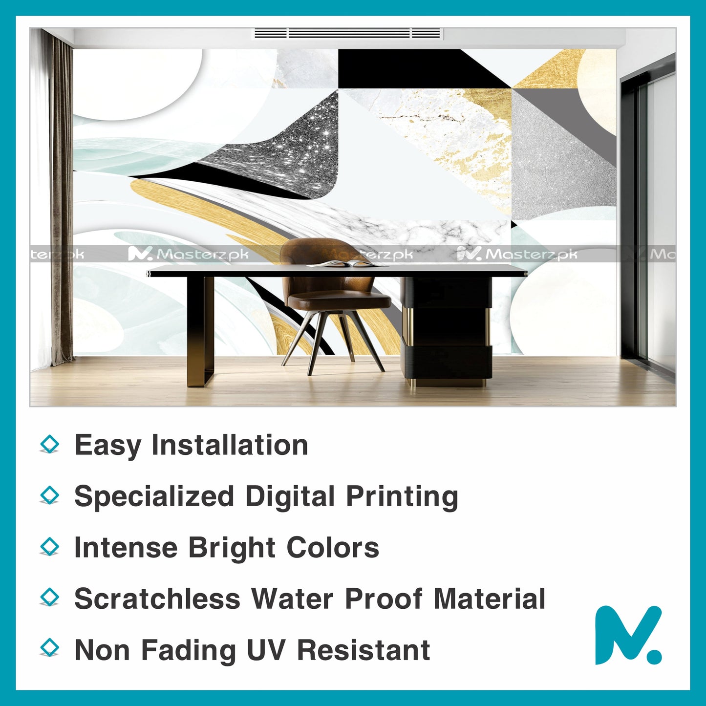 Greyish Gold Sparkly Abstract| Wall Decal