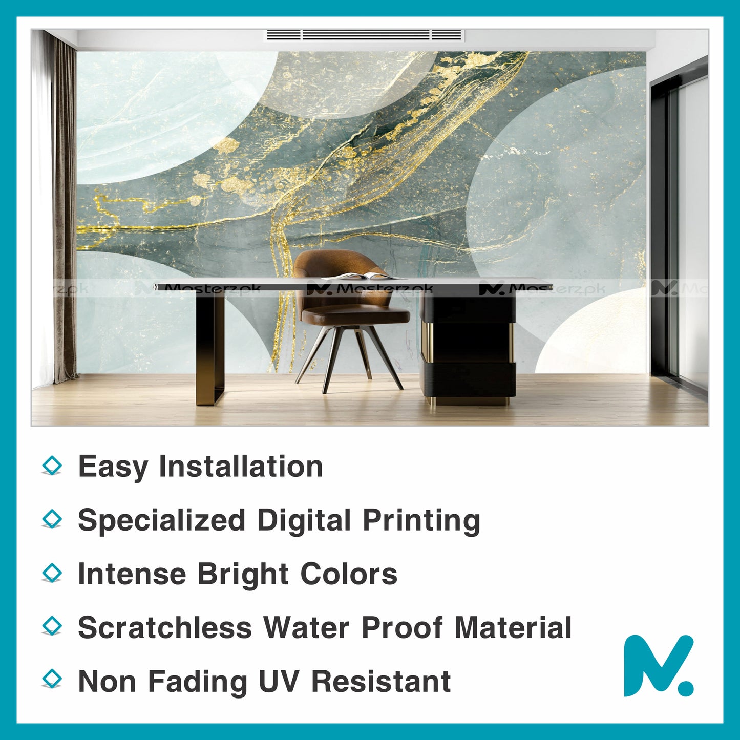 Emerald Green Fluid Style| Wall Decal