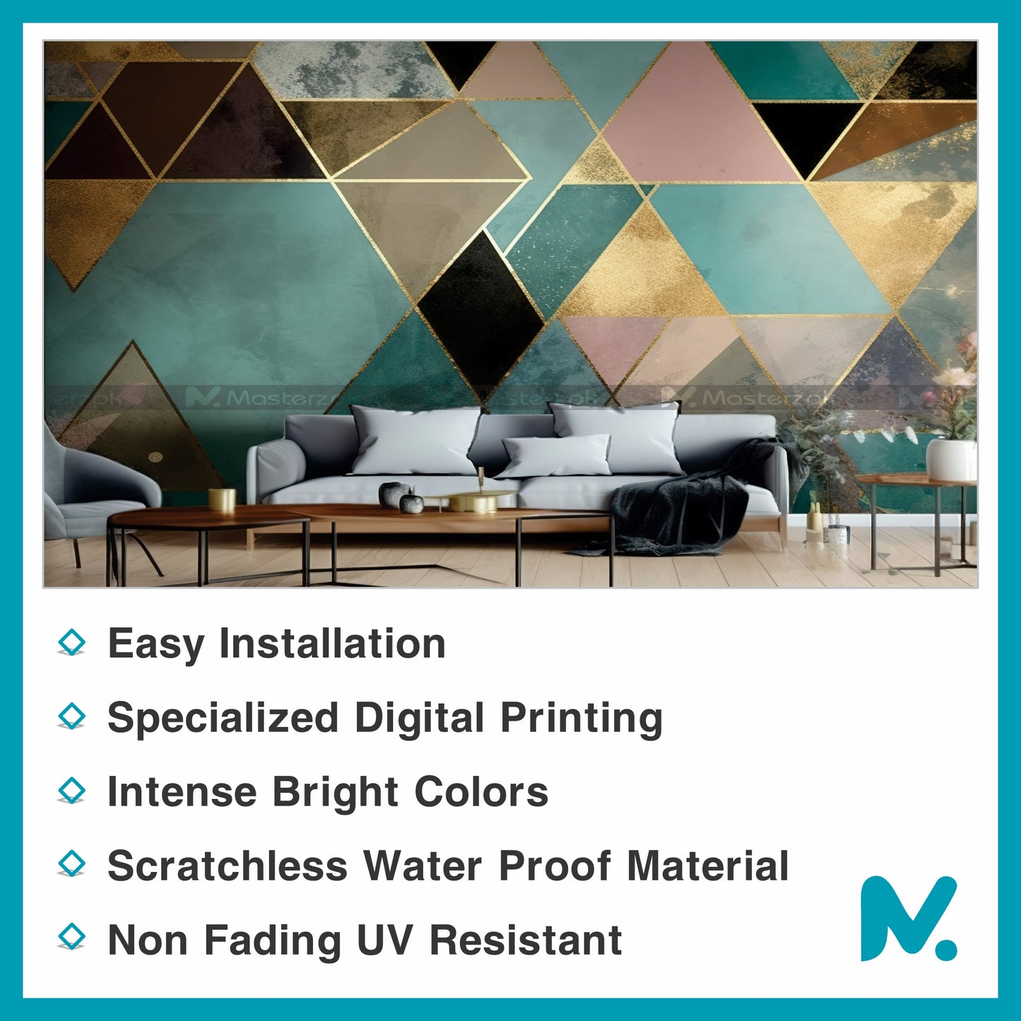 Golden Mosaic Styled| Wall Decal
