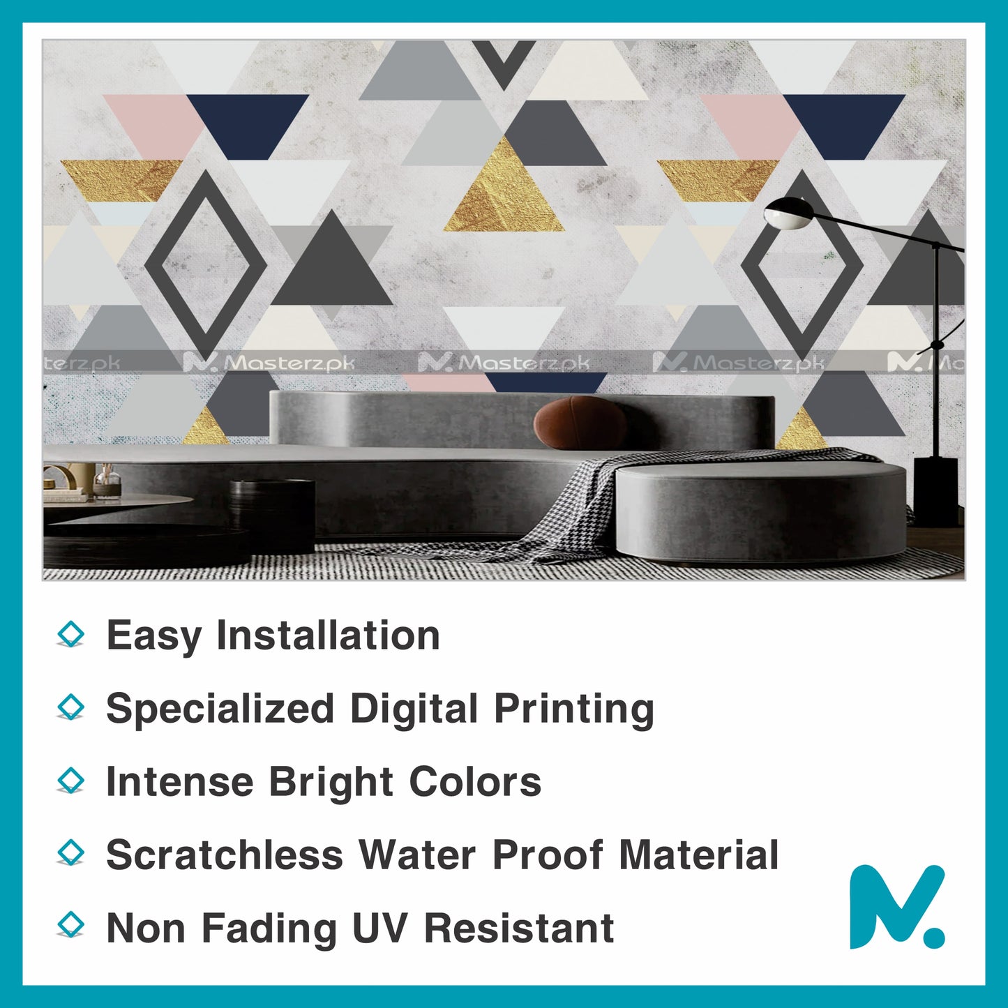 Shaded Scattered Triangles Abstract| Wall Decal
