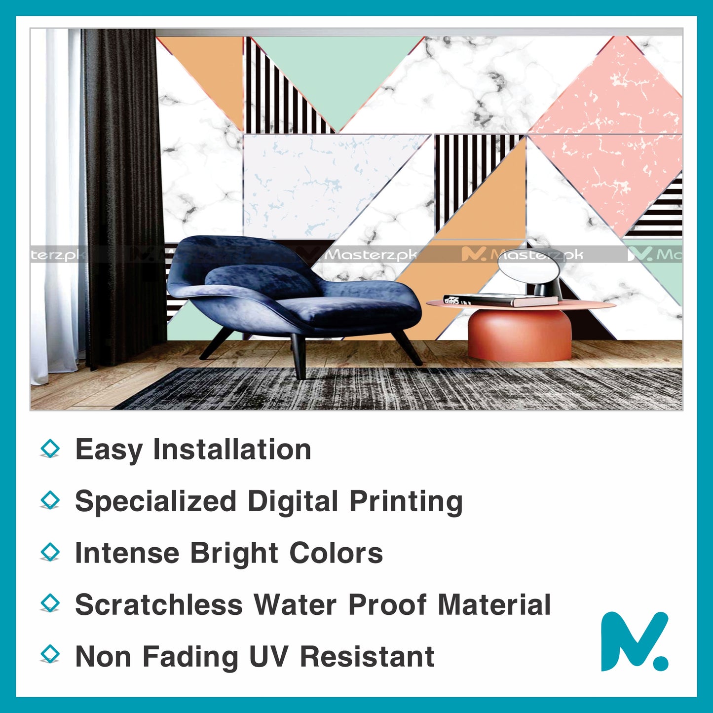 Colorful Triangular Marbellic| Wall Decal