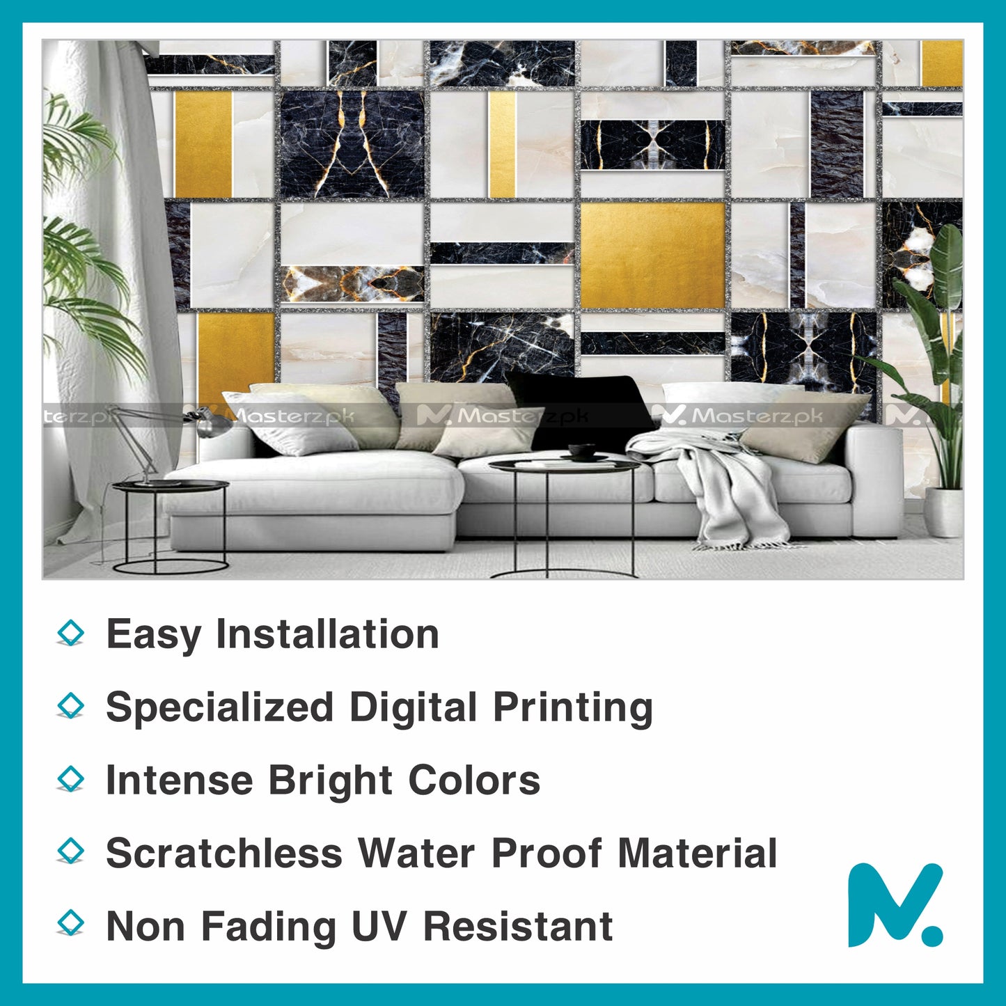 Boxy Marbel Textured| Wall Decal