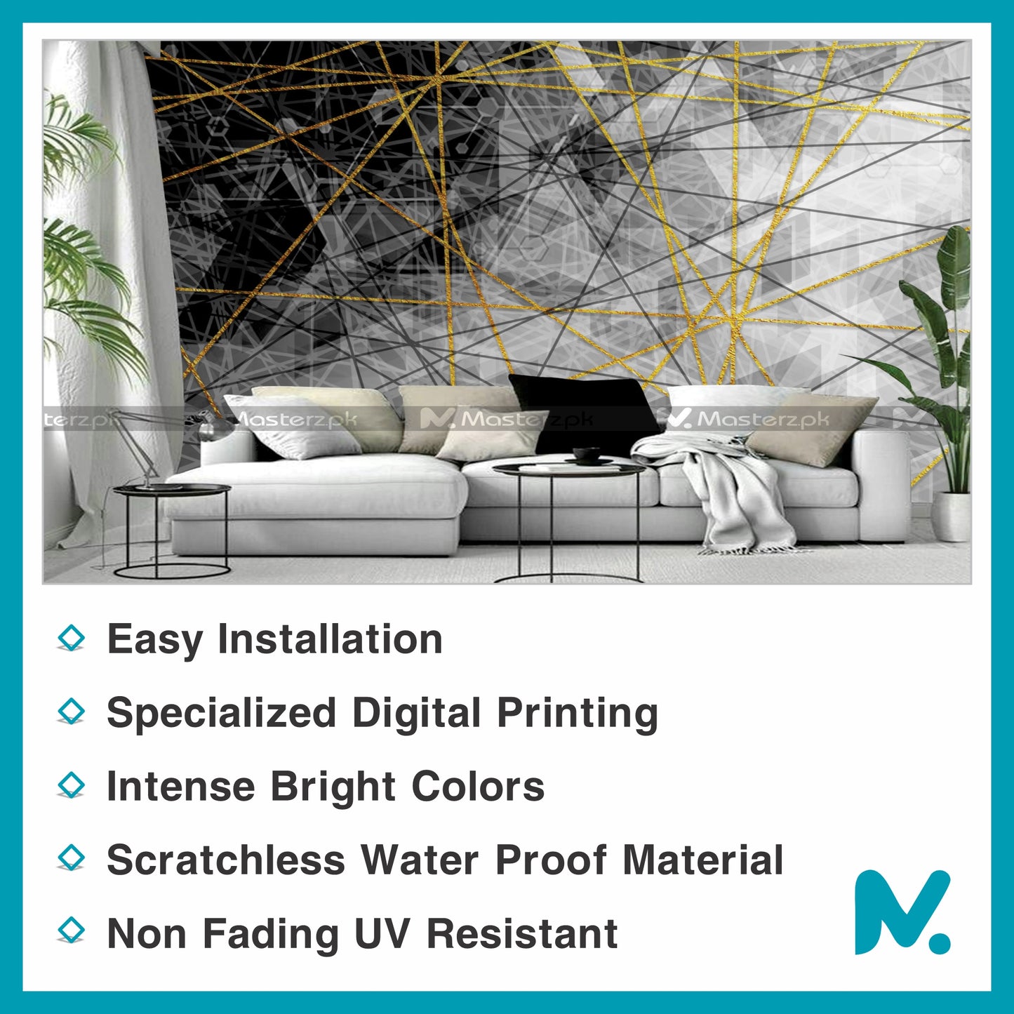 Diverging Rays Styled Abstract| Wall Decal