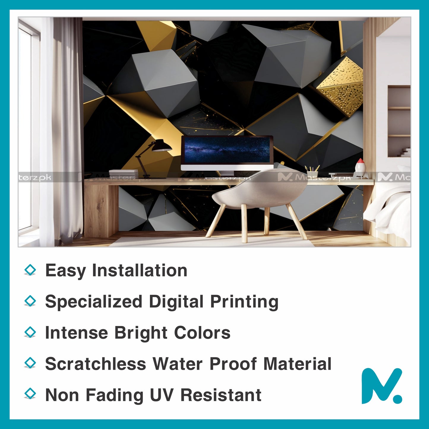 Smokey Black Octagonal| Wall Decal