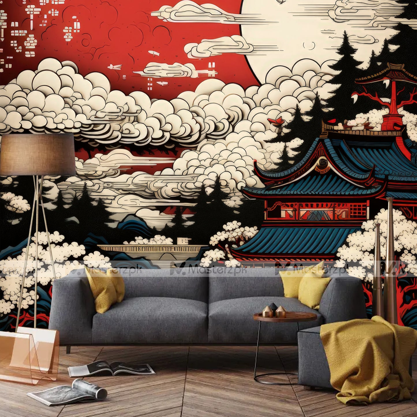 Cloudy Moonlight View Nature| Wall Decal