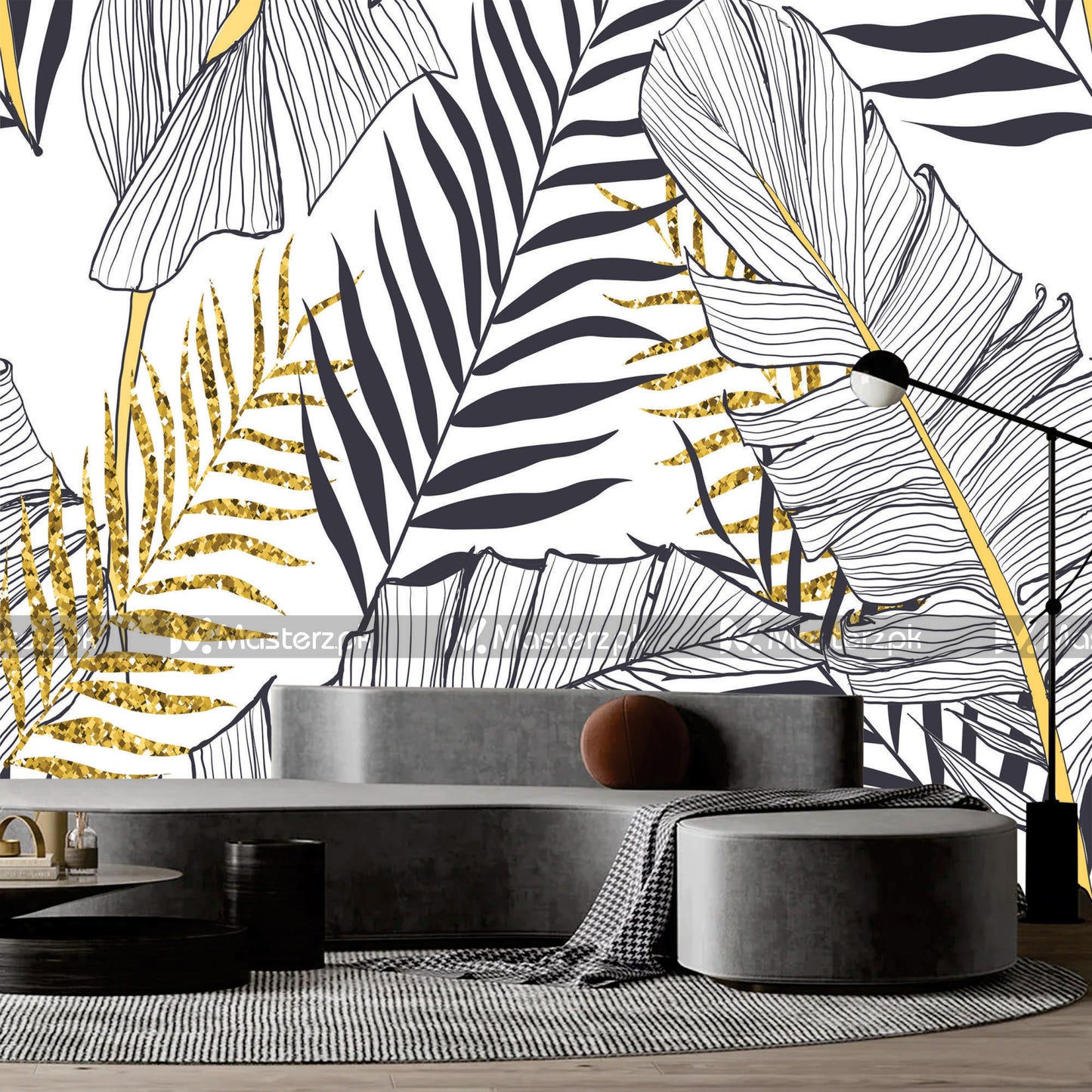 Greyish Toned Acicular Leaves| Wall Decal