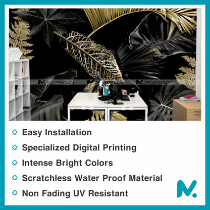 Classy Black Foliage| Wall Decal