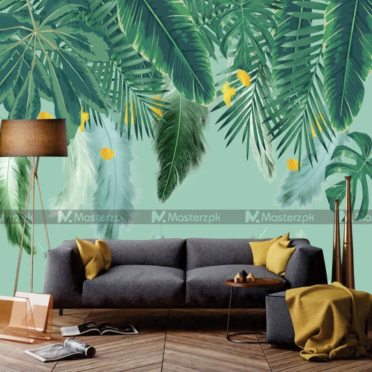 Gradient Green Twigs Styled| Wall Decal