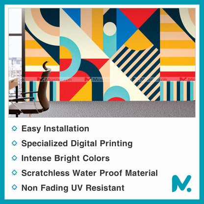 Curvy Geometric Shapes| Wall Decals