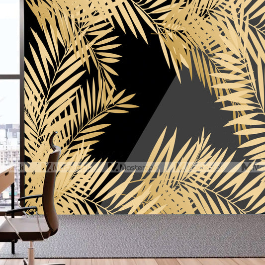 Black n Gold Blady Leaves| Wall Decal