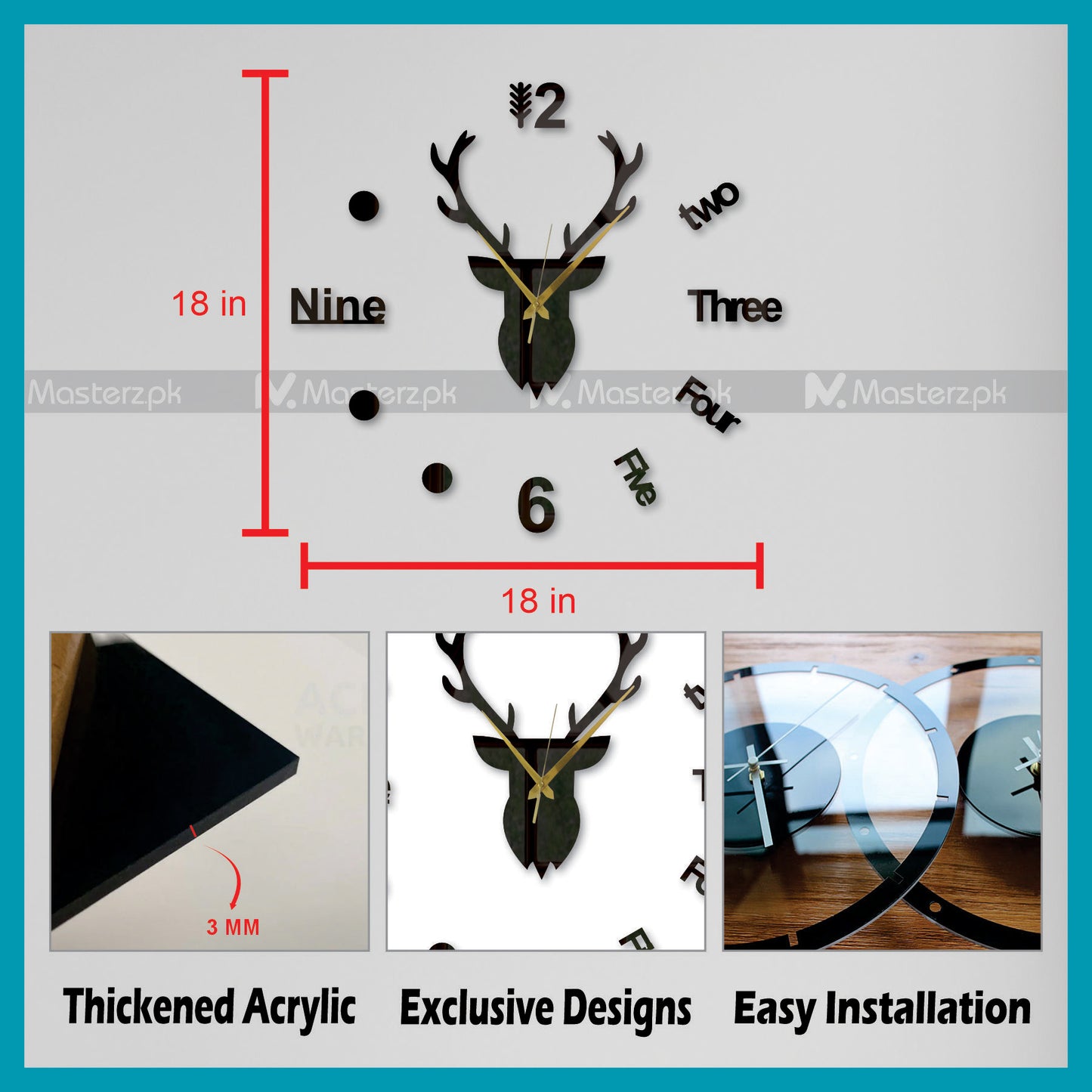 Modish Deer Clock Maéstro