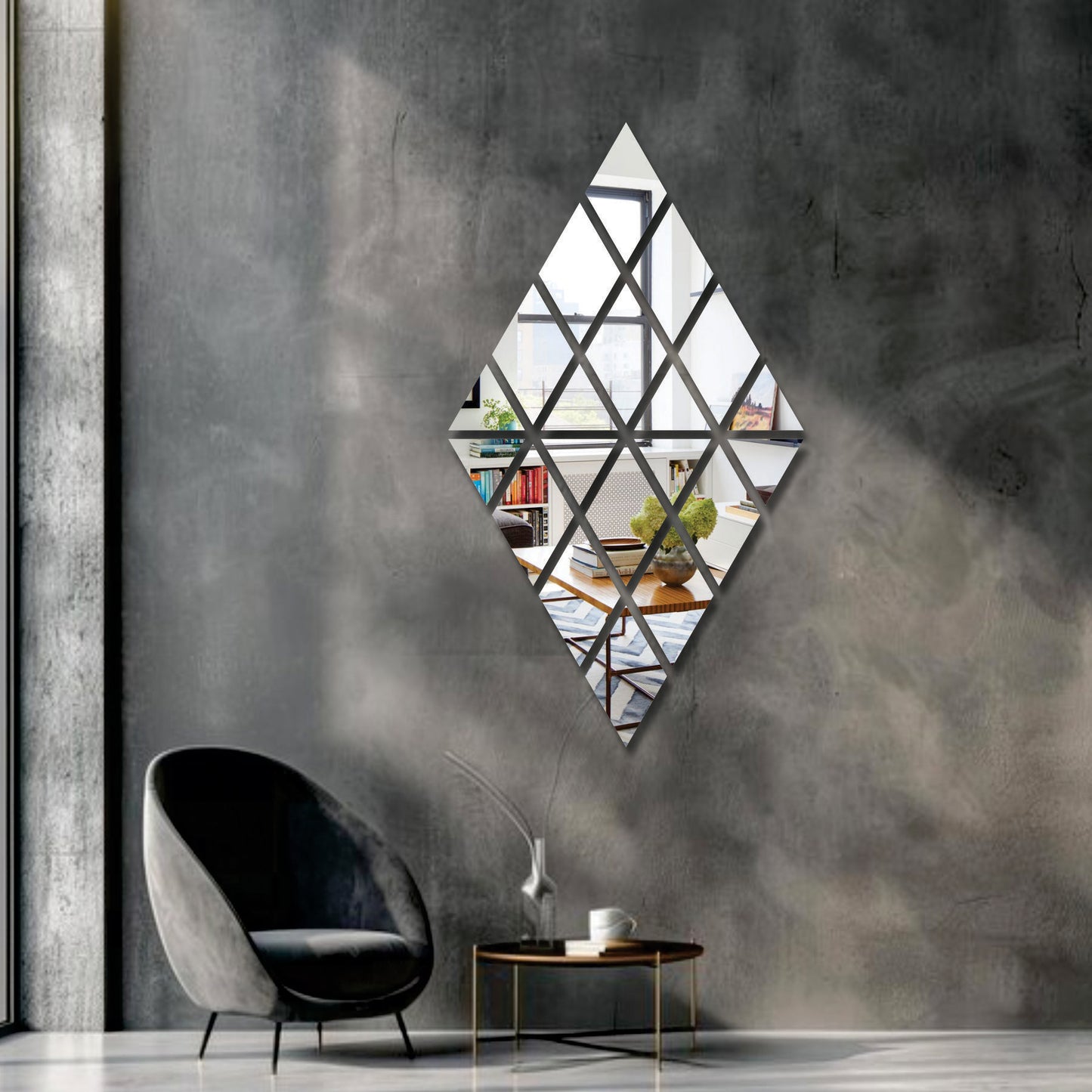 Diamond Shaped Tiles Mirror Maéstro