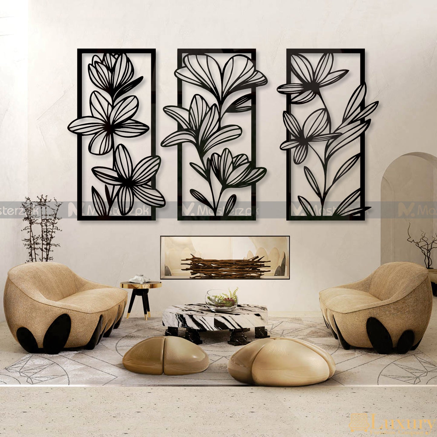 3 Panel Floral Maéstro