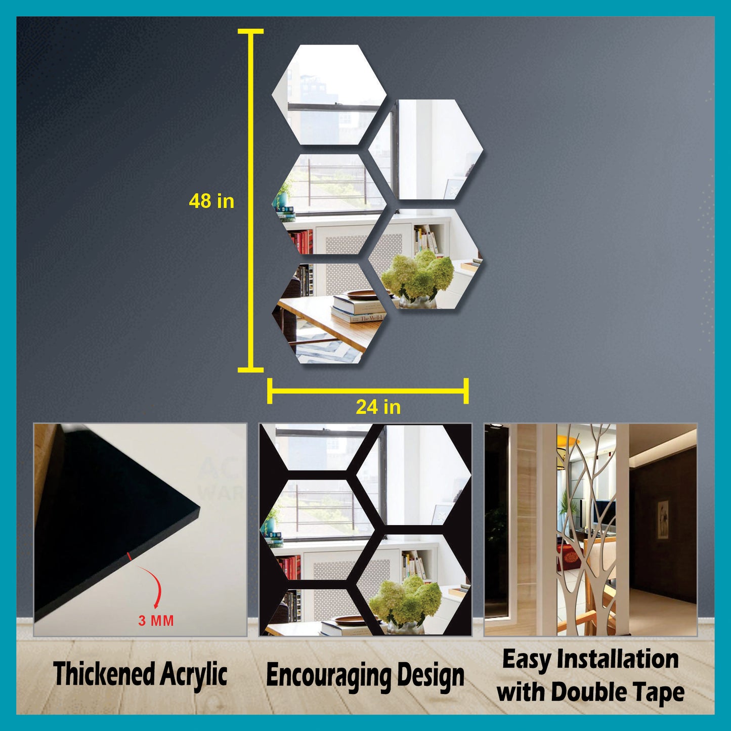 Hexagonal Tiles Mirror Maéstro