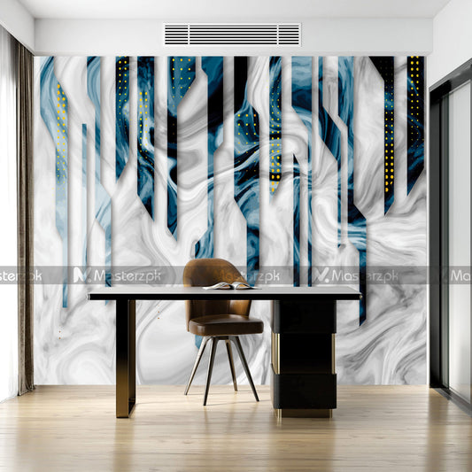 White n Blue Backdrop Themed| Wall Decal
