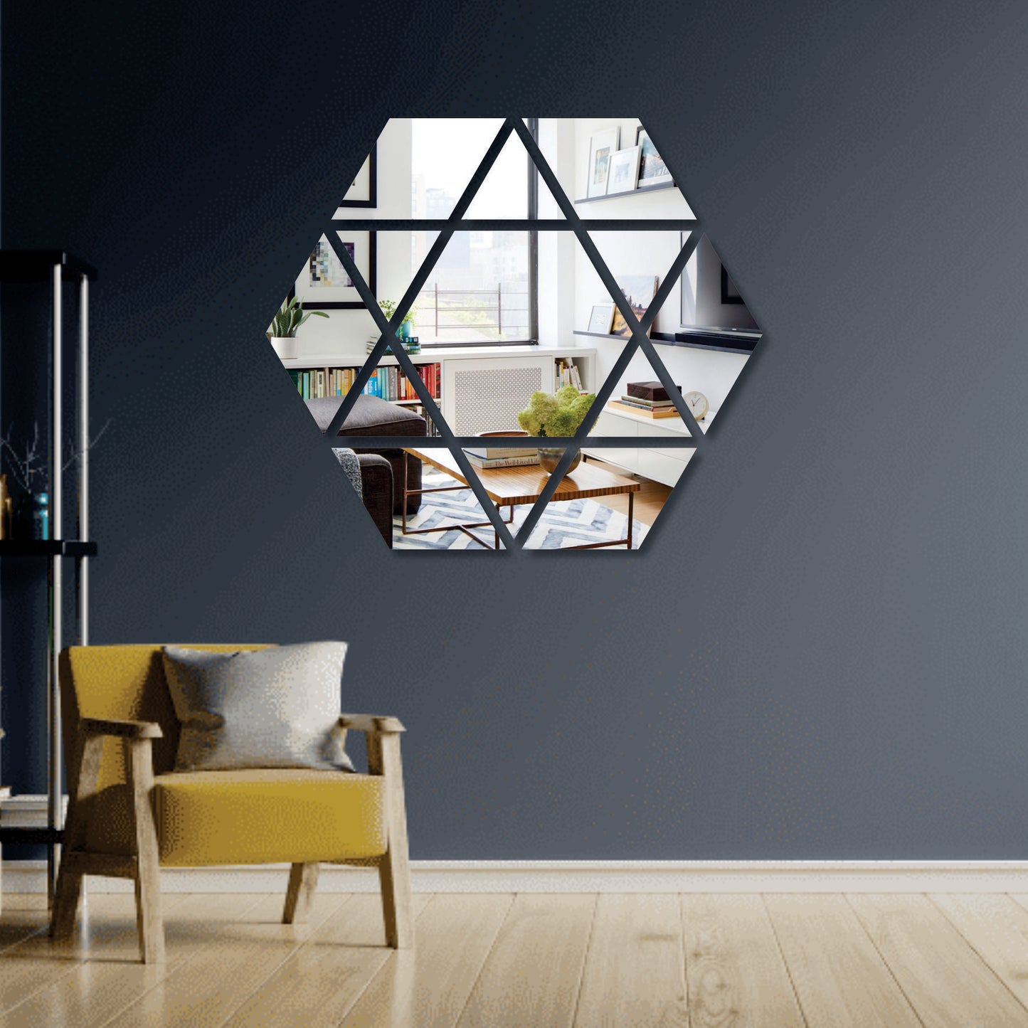 Elegant Hexa Styled Mirror Maéstro