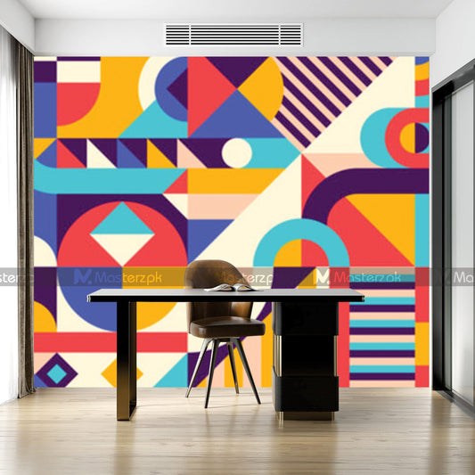 Vivid Geometric Illustration| Wall Decal