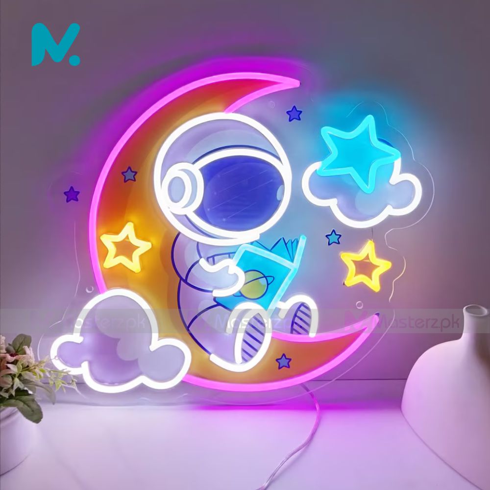 Reading Astronaut |Kids Room Neonstró