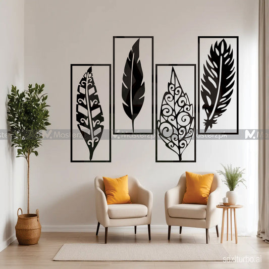 4 Panel Modern Leaves Maéstro