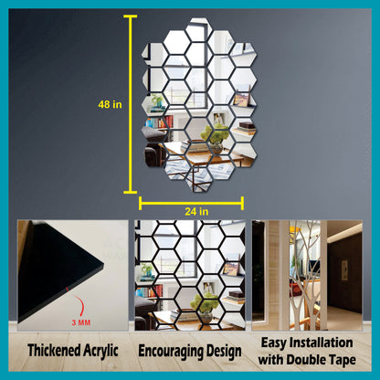 Hexagonal Collage Tile Mirror Maéstro