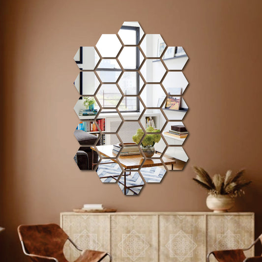 Hexagonal Collage Tile Mirror Maéstro