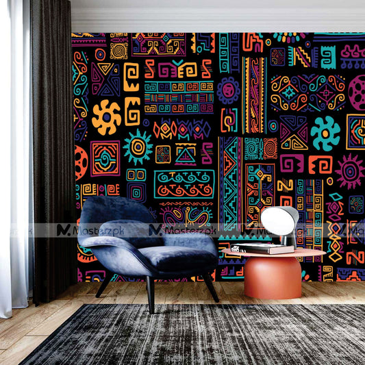Deep Colored African Abstract| Wall Decal