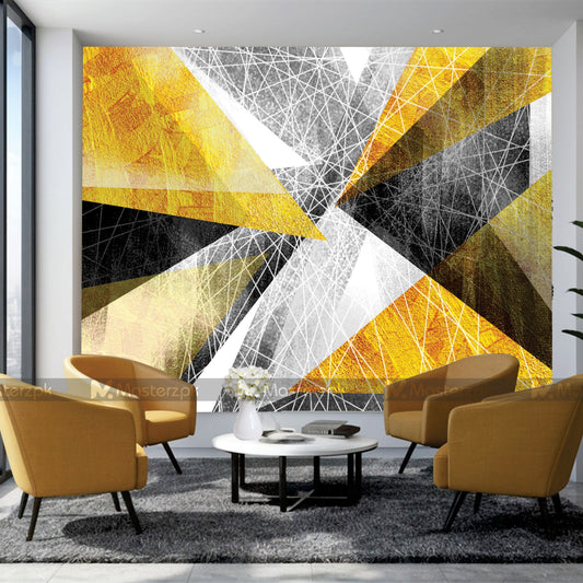 Black n Gold Distorted Linear| Wall Decal