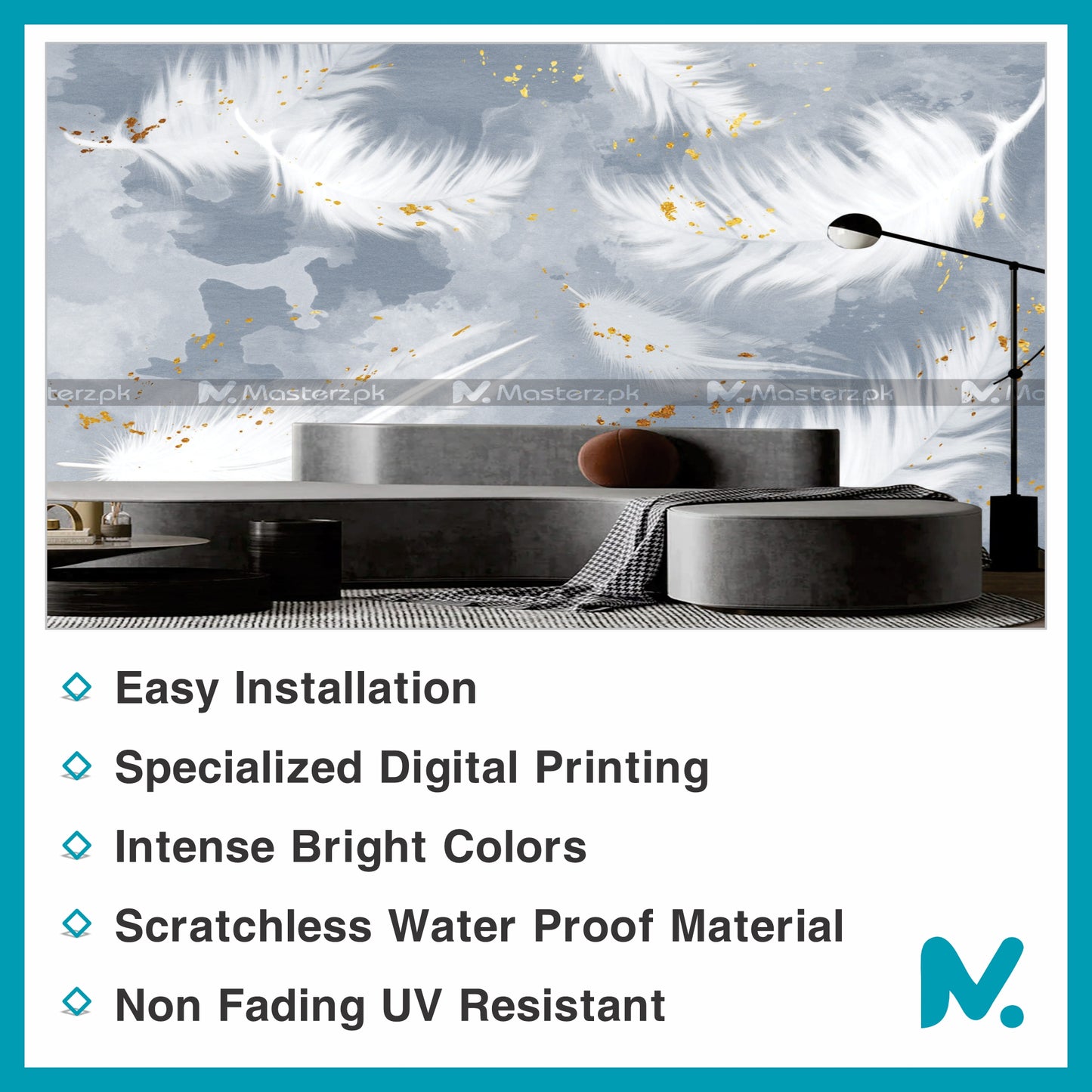 Sparkly Plumage Floral |Wall Decal