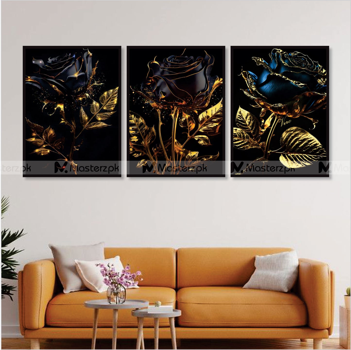 Set of 3 Alluring Black Rose Framaéstro