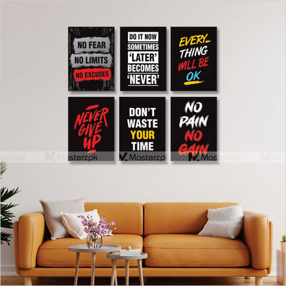 Set of 6  Never Give up  Framaéstro
