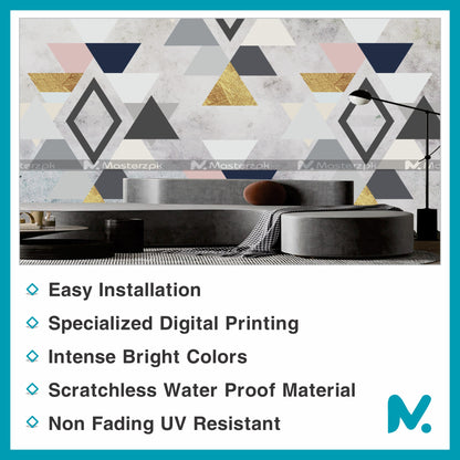 Shaded Scattered Triangles Abstract| Wall Decal
