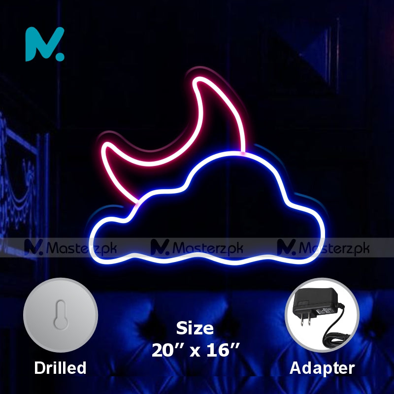 Cloud & Moon| Night Time Neonstró