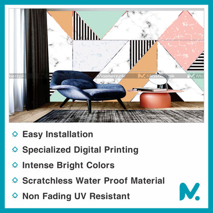 Colorful Triangular Marbellic| Wall Decal