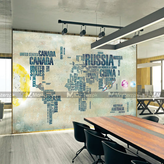 Connecting Continents| World Map Wall Decal