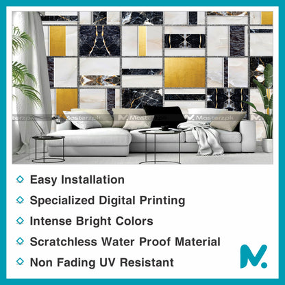 Boxy Marbel Textured| Wall Decal