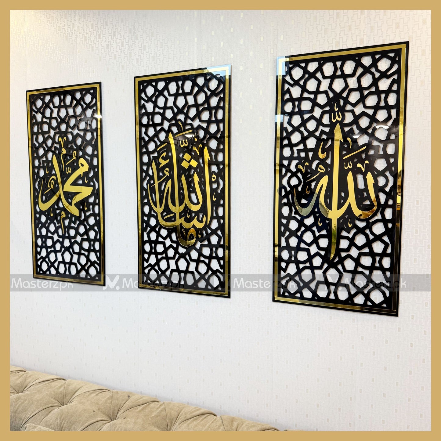 3 Panel Glass Acrylic Islamic Maestro