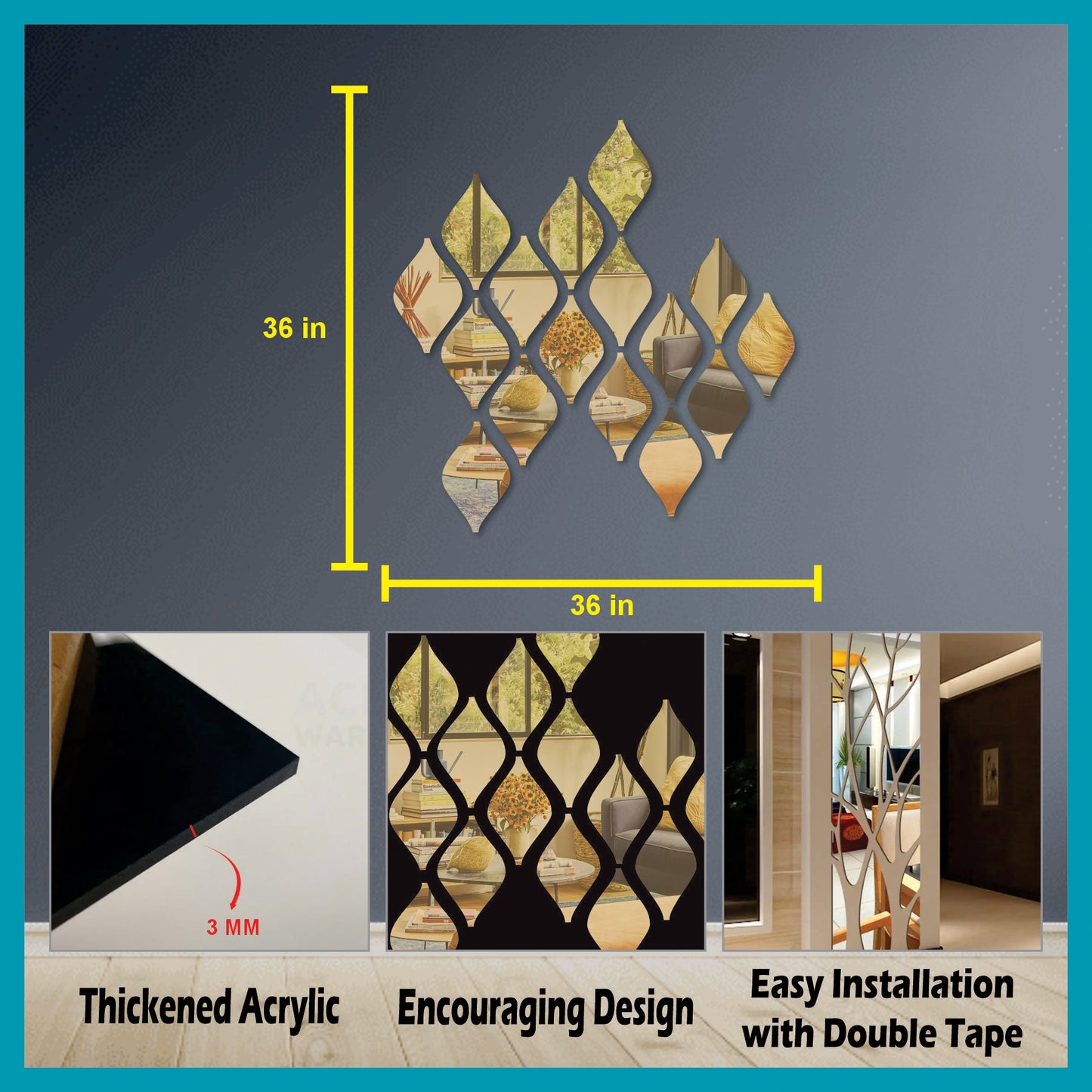 Leaf Shaped Tiles Mirror Maéstro