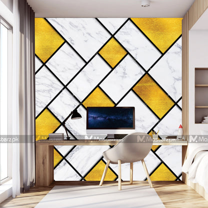 Golden Bricks Themed Abstract| Wall Decal