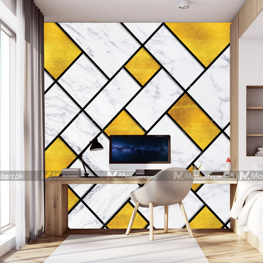 Golden Bricks Themed Abstract| Wall Decal