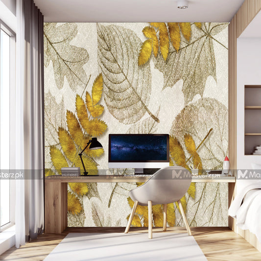 Golden Ash Tree Leaves| Wall Decal