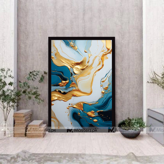 Golden and Blue Abstract Framaéstro