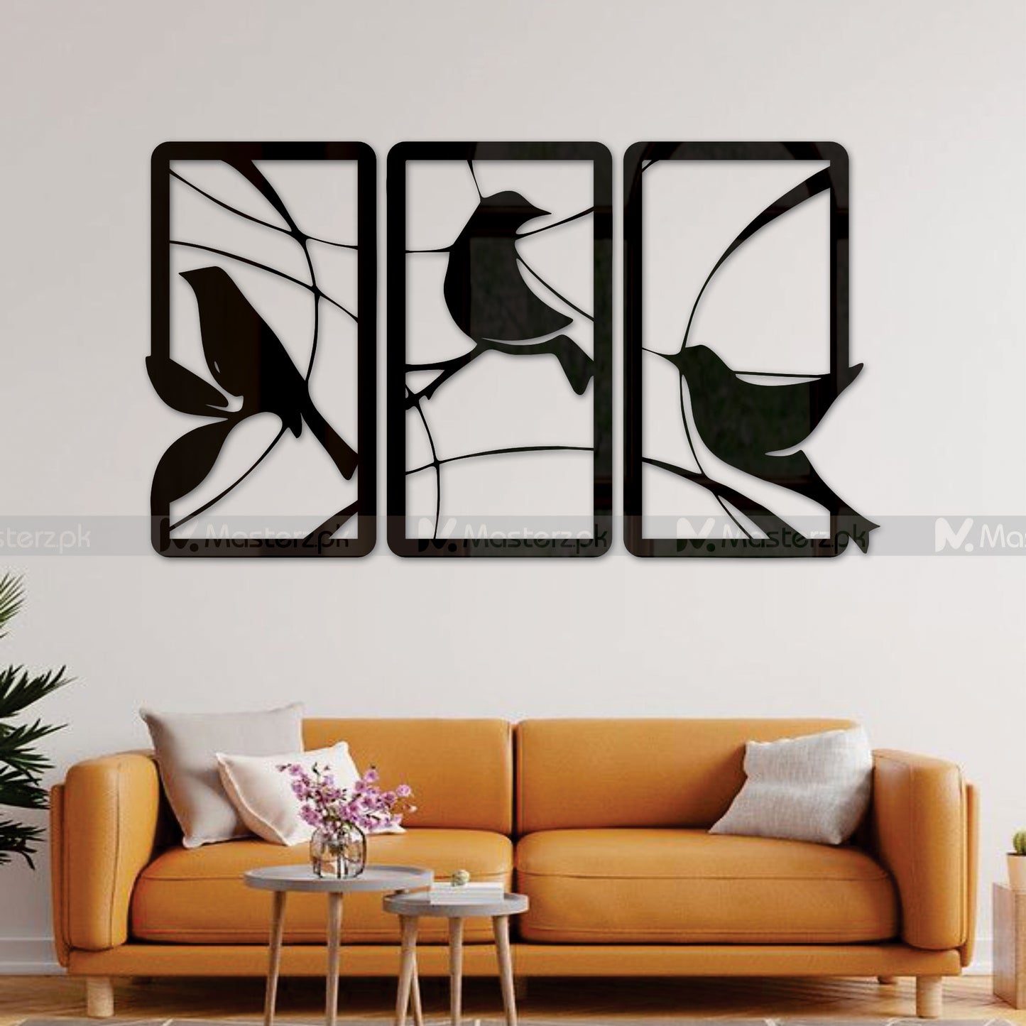 3 Panel Chirping Birds Maéstro
