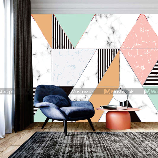 Colorful Triangular Marbellic| Wall Decal