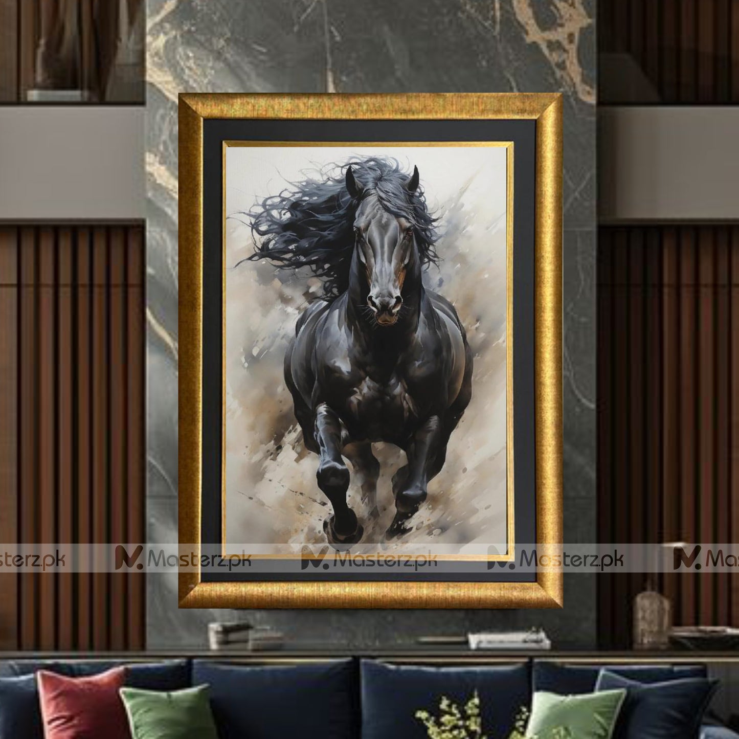 Gallopping Friesian Horse Framaéstro